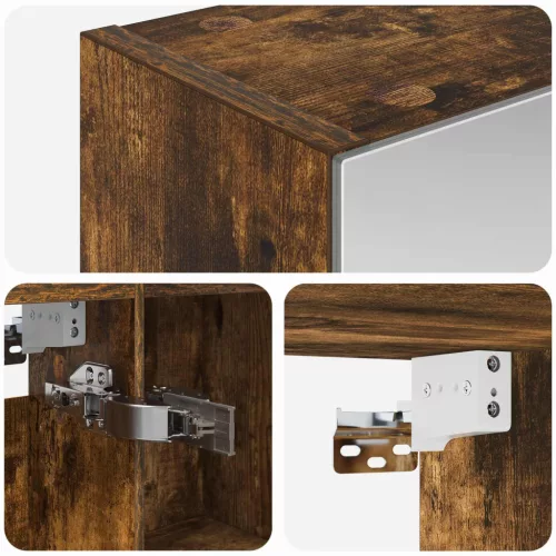  Fürdőszobai tükörszekrény Füstölt tölgy 50 x 14,5 x 70 cm