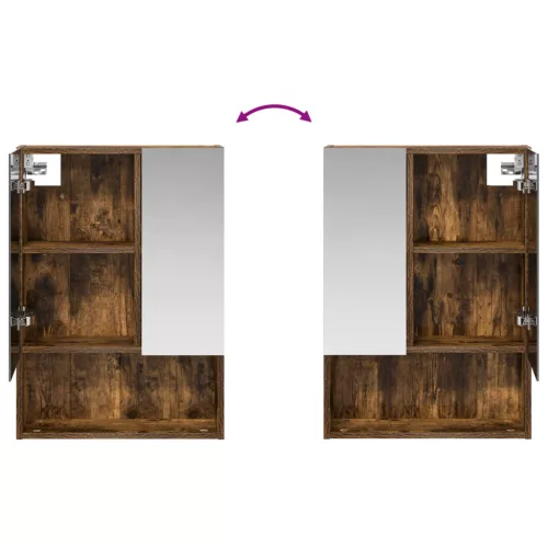  Fürdőszobai tükörszekrény Füstölt tölgy 50 x 14,5 x 70 cm