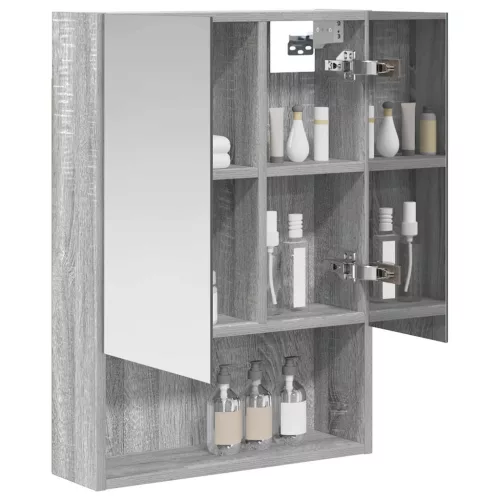  Fürdőszobai tükörszekrény Szürke Sonoma 50 x 14,5 x 70 cm