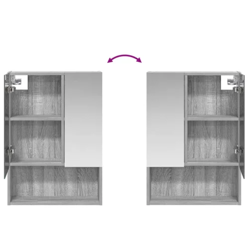  Fürdőszobai tükörszekrény Szürke Sonoma 50 x 14,5 x 70 cm