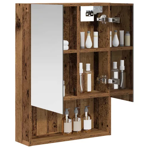  Fürdőszobai tükörszekrény Öreg fa 50 x 14,5 x 70 cm Faanyag