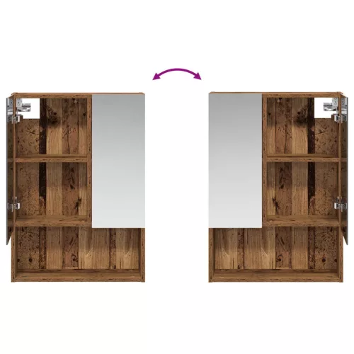  Fürdőszobai tükörszekrény Öreg fa 50 x 14,5 x 70 cm Faanyag