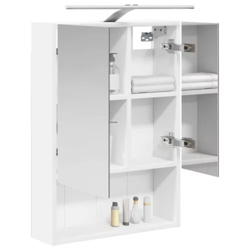  Fürdőszobai tükörszekrény Fehér 50 x 14,5 x 70 cm Faanyag