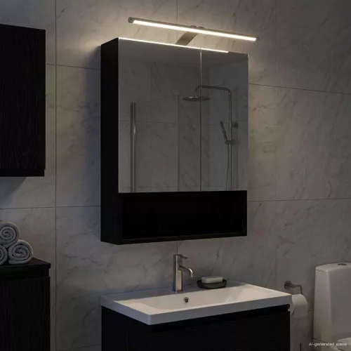  Fürdőszobai tükörszekrény Fekete tölgy 50 x 14,5 x 70 cm