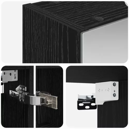  Fürdőszobai tükörszekrény Fekete tölgy 50 x 14,5 x 70 cm