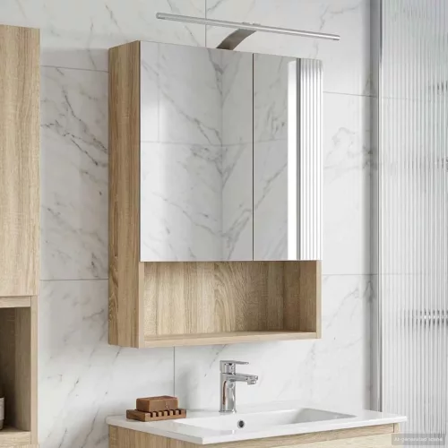  Fürdőszobai tükörszekrény Sonoma tölgy 50 x 14,5 x 70 cm