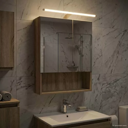  Fürdőszobai tükörszekrény Sonoma tölgy 50 x 14,5 x 70 cm