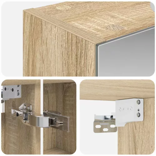  Fürdőszobai tükörszekrény Sonoma tölgy 50 x 14,5 x 70 cm