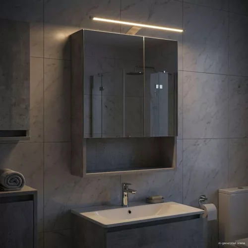  Fürdőszobai tükörszekrény Beton Szürke 50 x 14,5 x 70 cm