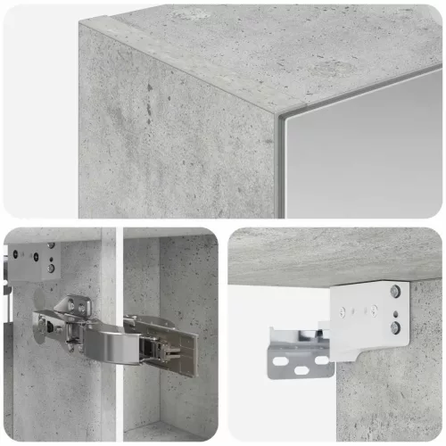  Fürdőszobai tükörszekrény Beton Szürke 50 x 14,5 x 70 cm