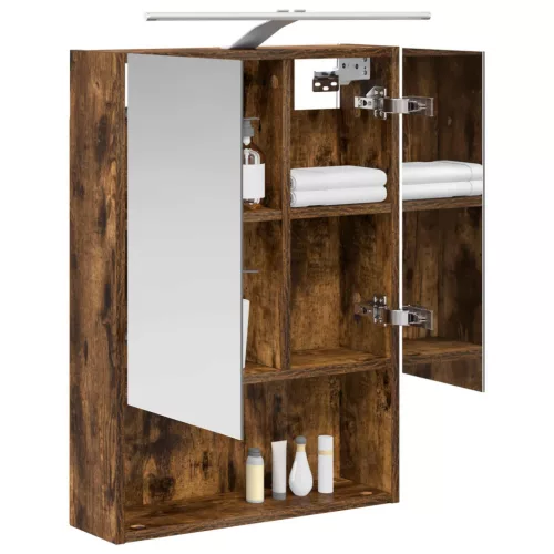  Fürdőszobai tükörszekrény Füstölt tölgy 50 x 14,5 x 70 cm