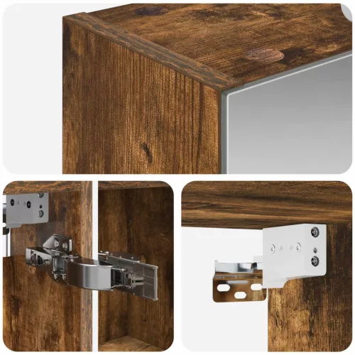  Fürdőszobai tükörszekrény Füstölt tölgy 50 x 14,5 x 70 cm