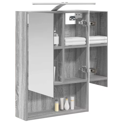  Fürdőszobai tükörszekrény Szürke Sonoma 50 x 14,5 x 70 cm