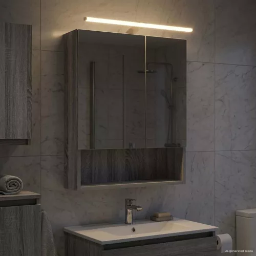  Fürdőszobai tükörszekrény Szürke Sonoma 50 x 14,5 x 70 cm