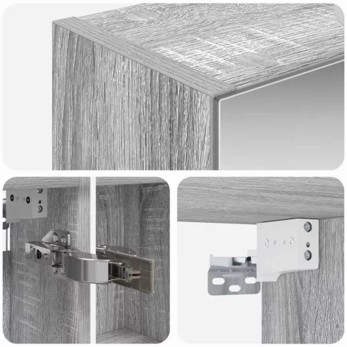  Fürdőszobai tükörszekrény Szürke Sonoma 50 x 14,5 x 70 cm