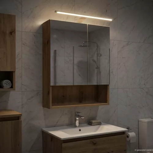  Fürdőszobai tükörszekrény Művészi tölgy 50 x 14,5 x 70 cm