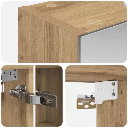  Fürdőszobai tükörszekrény Művészi tölgy 50 x 14,5 x 70 cm