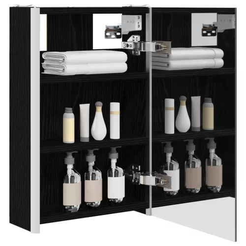  Fürdőszobai tükörszekrény Fekete tölgy 33 x 11,5 x 50 cm