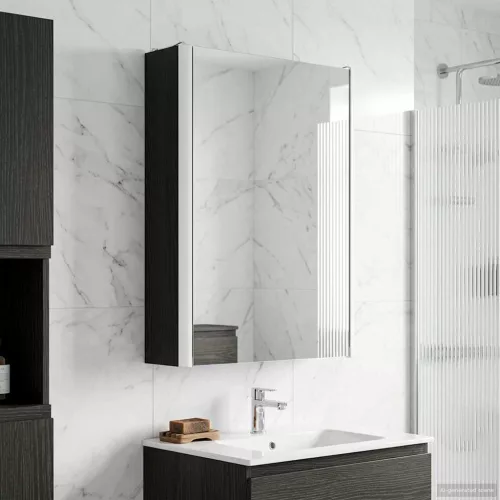  Fürdőszobai tükörszekrény Fekete tölgy 33 x 11,5 x 50 cm