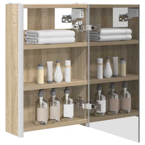  Fürdőszobai tükörszekrény Sonoma tölgy 33 x 11,5 x 50 cm