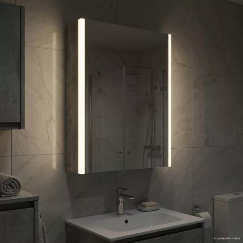  Fürdőszobai tükörszekrény Beton Szürke 33 x 11,5 x 50 cm