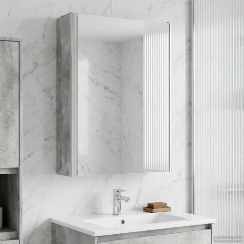  Fürdőszobai tükörszekrény Beton Szürke 33 x 11,5 x 50 cm