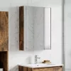  Fürdőszobai tükörszekrény Füstölt tölgy 33 x 11,5 x 50 cm