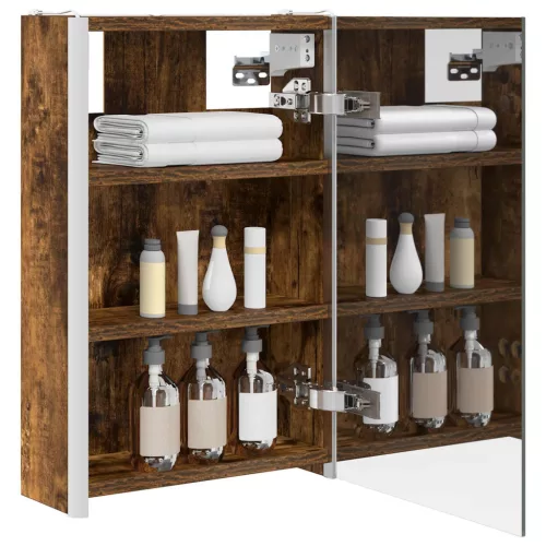  Fürdőszobai tükörszekrény Füstölt tölgy 33 x 11,5 x 50 cm