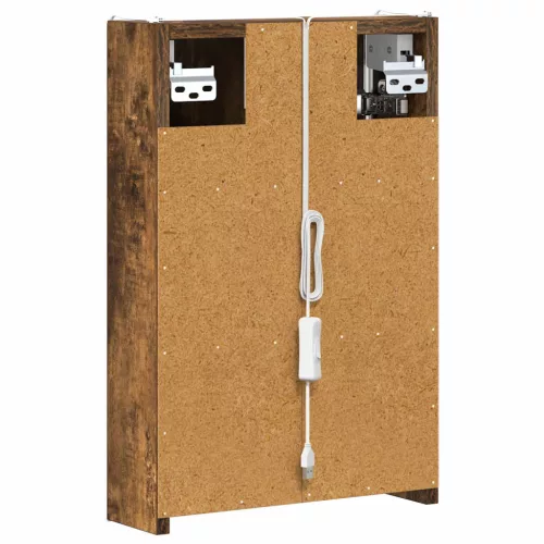  Fürdőszobai tükörszekrény Füstölt tölgy 33 x 11,5 x 50 cm