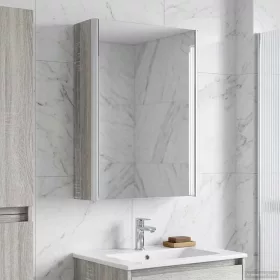    Fürdőszobai tükörszekrény Szürke Sonoma 33 x 11,5 x 50 cm