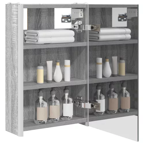  Fürdőszobai tükörszekrény Szürke Sonoma 33 x 11,5 x 50 cm