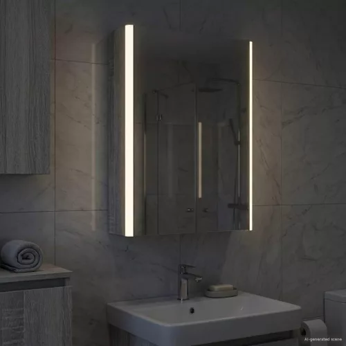  Fürdőszobai tükörszekrény Szürke Sonoma 33 x 11,5 x 50 cm