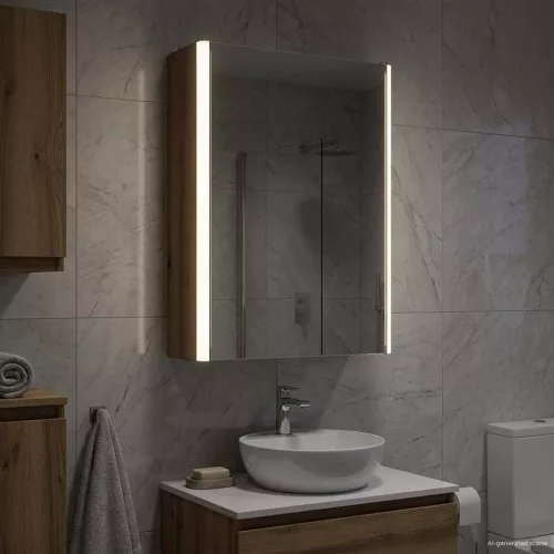  Fürdőszobai tükörszekrény Művészi tölgy 33 x 11,5 x 50 cm