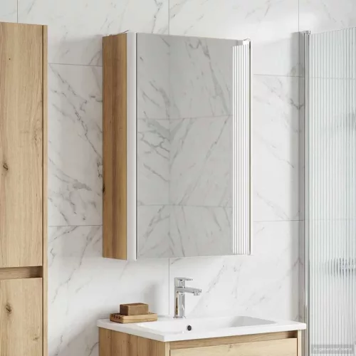  Fürdőszobai tükörszekrény Művészi tölgy 33 x 11,5 x 50 cm