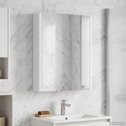  Fürdőszobai tükörszekrény Fehér 43 x 11,5 x 60,5 cm Faanyag