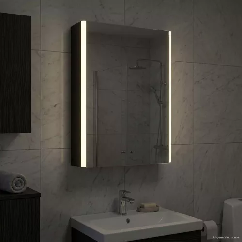  Fürdőszobai tükörszekrény Fekete tölgy 43 x 11,5 x 60,5 cm