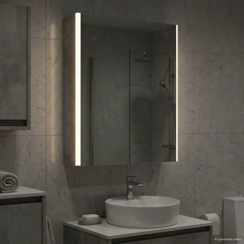  Fürdőszobai tükörszekrény Beton Szürke 43 x 11,5 x 60,5 cm