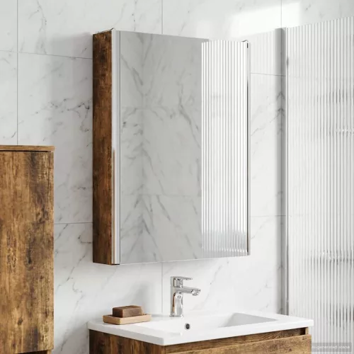  Fürdőszobai tükörszekrény Füstölt tölgy 43 x 11,5 x 60,5 cm