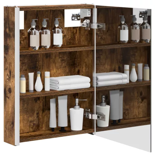  Fürdőszobai tükörszekrény Füstölt tölgy 43 x 11,5 x 60,5 cm