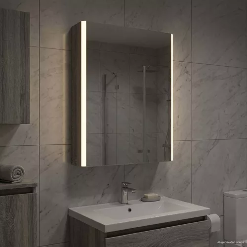  Fürdőszobai tükörszekrény Szürke Sonoma 43 x 11,5 x 60,5 cm