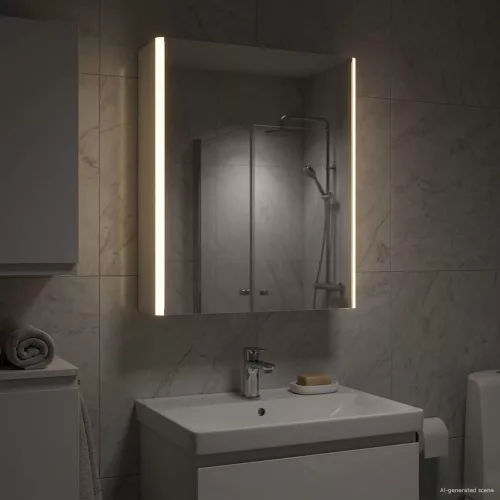  Fürdőszobai tükörszekrény Fehér 53,5 x 15,5 x 70 cm Faanyag