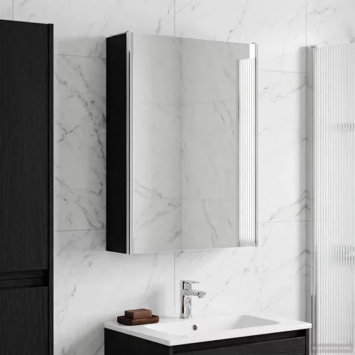  Fürdőszobai tükörszekrény Fekete tölgy 53,5 x 15,5 x 70 cm