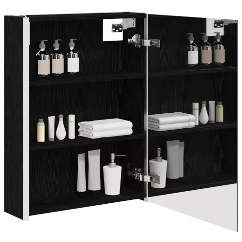  Fürdőszobai tükörszekrény Fekete tölgy 53,5 x 15,5 x 70 cm