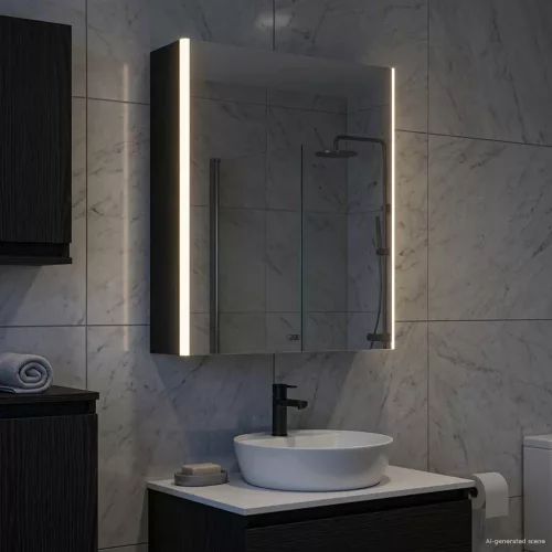  Fürdőszobai tükörszekrény Fekete tölgy 53,5 x 15,5 x 70 cm