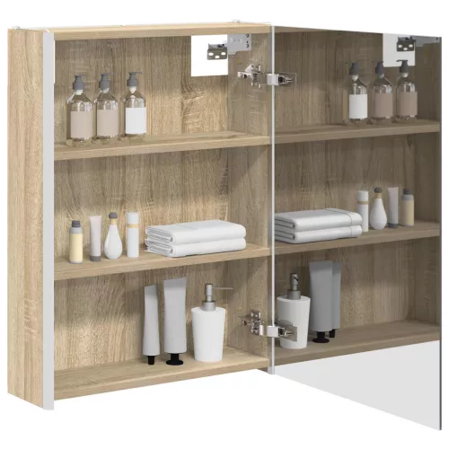  Fürdőszobai tükörszekrény Sonoma tölgy 53,5 x 15,5 x 70 cm