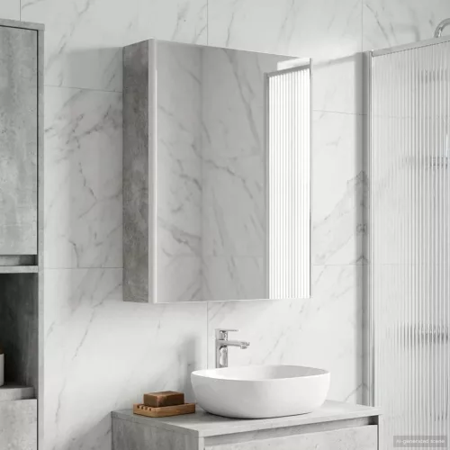  Fürdőszobai tükörszekrény Beton Szürke 53,5 x 15,5 x 70 cm