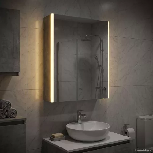  Fürdőszobai tükörszekrény Beton Szürke 53,5 x 15,5 x 70 cm