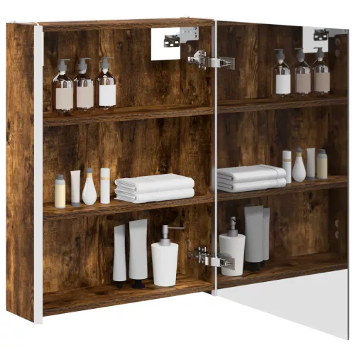  Fürdőszobai tükörszekrény Füstölt tölgy 73.5 x 15.5 x 70 cm