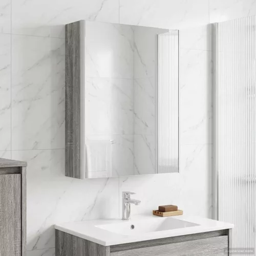  Fürdőszobai tükörszekrény Szürke Sonoma 53,5 x 15,5 x 70 cm