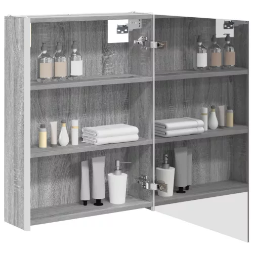  Fürdőszobai tükörszekrény Szürke Sonoma 53,5 x 15,5 x 70 cm